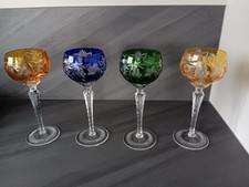 Nachtmann  4  Verre À Vin Rouge De Couleur En Cristal 