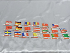 ?? 20 DRAPEAUX PAYS DU MONDE TÔLE PUBLICITAIRE ALSACIENNE BISCUIT PETIT EXQUIS