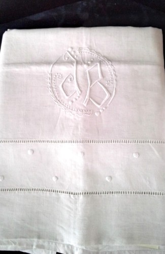 Drap lin monogrammé jb - en,