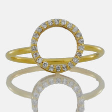 0.44ct Naturel Diamant Rond 14K Solide Jaune or Mariage Bague Grappe