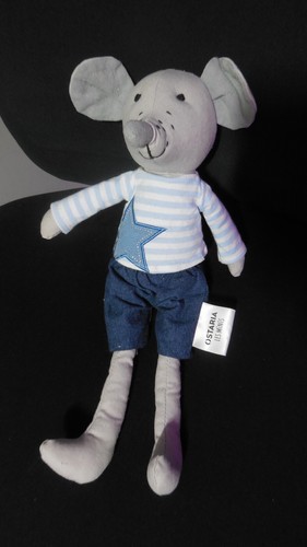 Doudou peluche souris - doudou, grise