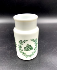 Petit pot apothicaire en opaline style victorien ancien vert et blanc