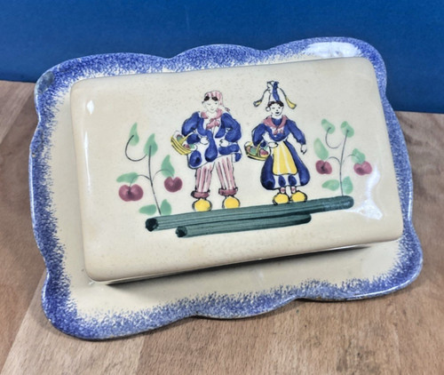 Ancien beurrier faïence