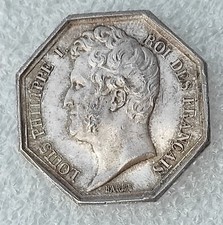 JETON ARGENT compagnie d'assurances L'UNION   poinçon lampe   Louis Philippe