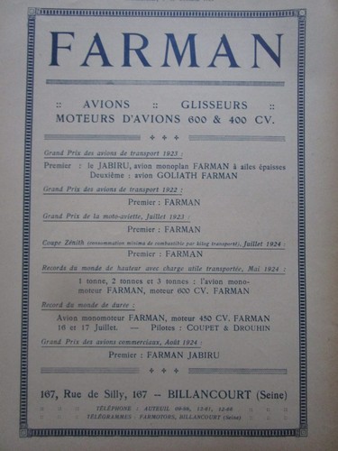 1924 pub farman - 10/1924, jabiru