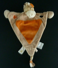 *. DOUDOU PLAT TRIANGLE NOUKIE'S ZEBRE ZAMBA ORANGE BEIGE ECRU ETAT NEUF*