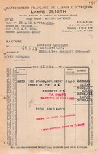 1947 MANUFACTURE FRANCAISE DE LAMPES ELECTRIQUES LAMPE ZENITH A AIX EN PROVEN