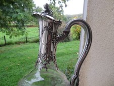 ancienne carafe en cristal et monture argent minerve orfévre Tétard Frères