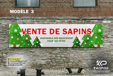 Banderole /Bâche  Noël – Vente de Sapins avec Livraison Gratuite pour les Fêtes