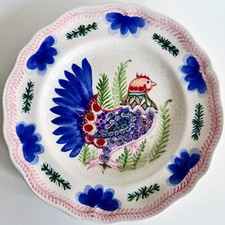 Assiette au coq signé Marie