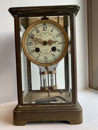 Antique french metal clock - antique,