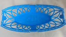 CORBEILLE A PAIN  VINTAGE 60 PLASTIQUE BLEU DECOR BATEAU DN1019/2