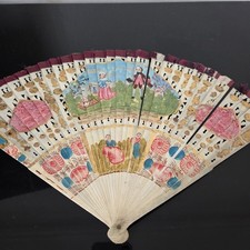 Rare Eventail Ancien XVIIIè