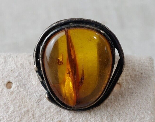Ancienne bague pierre - ancienne, ambre