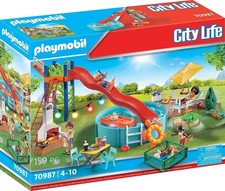 Original PLAYMOBIL® Vie Urbaine 70987 - Fête À La Piscine Avec Toboggan