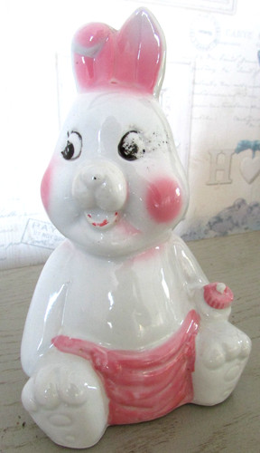 Tirelire céramique lapin - tirelire, en