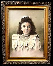 * Tableau, ancien, pastel -XIX° -portrait jeune fille ,signé. daté 1907