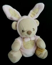 R. DOUDOU PELUCHE OURS FISHER PRICE NATURE BEARRIES DEGUISE LAPIN ROSE 13cm TTBE