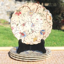 Set de 4 assiettes en faïence de Choisy le Roi / décor arabesques ø 20 cm
