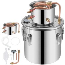 sans marque Distillateur d'Eau Distillateur d'Alcool 11,4L Inox Condenseur