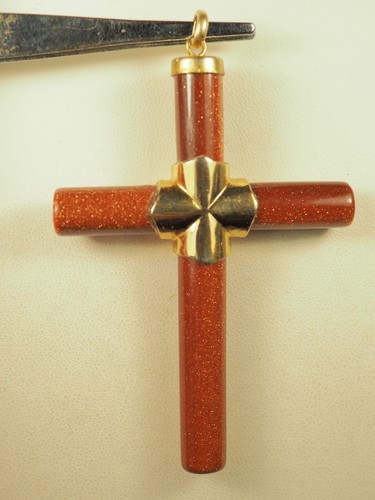 Croix pendentif ancien verre - croix,