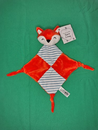 Doudou plat renard - doudou, orange