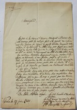 Pamphile Vicomte de Lacroix. L.A.S. au Duc d’Angoulême. Espagne Valence 1823.