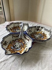 Ancien plat mendiant serviteur en faïence de Gien Renaissance italienne