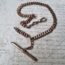 Chaine de Montre CHATELAINE Clé Plaqué Or 1900 circa Fob Watch Guard Chain 