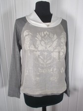 Top Pull blousant col plié COP COPINE Tombola gris/beige 40 logo metal