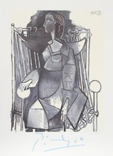 Pablo Picasso, L'Assise Dans Un Fauteuil Tresse,