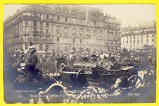 cpa Rare Carte Photo EDOUARD VII KING of THE UNITED KINGDOM in PARIS Carrosse