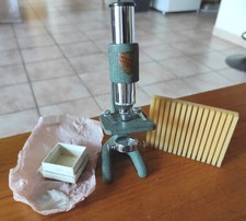Vintage Ancien Petit Microscope OPTICO PARIS Jouet École Science Labo