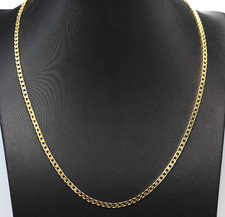 Chaîne Homme Maille Plate En Or Massif 18K Collier Vintage Années '70