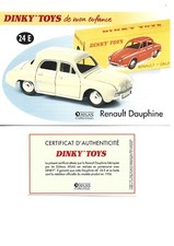 DINKY TOYS Fiche + Certificat