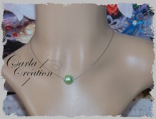 Collier De Perle Vert Tendre
