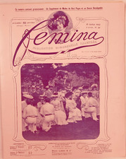 REVUE FEMINA N°36 Juillet 1902. Garden-party.  Complet de suppléments. TBE + pub
