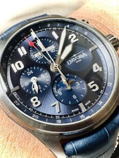 Davosa Newton Pilot Moonphase Automatique Chronographe Bleu Full Set