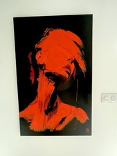 Tableau Abstrait  Coloré  Portrait visage Street Art Brut Naïf Femme Fait Main