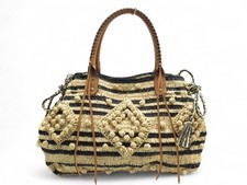 NEUF SAC A MAIN GERARD DAREL CABAS 24H RAPHIA A RAYURES PORTE EPAULE PURSE 345€