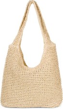 Sac pochette en paille de papier pour femme, uni, sac tressé, sac à bandoulière