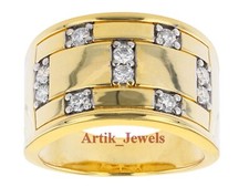 Bague En Argent Plaqué Or 14K