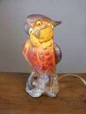 Lampe veilleuse Perroquet Cacatoès en porcelaine irisée