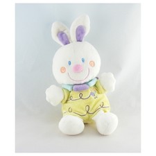 Doudou lapin blanc jaune
