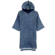 Robe À Capuche En Jean Bleu
