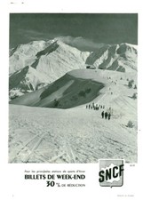 Publicité ancienne billets de week-end SNCF 1954 issue de magazine