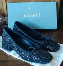 Paire Chaussures Femme Ballerines Paillettes  Minelli Paris Made in Italy T 38