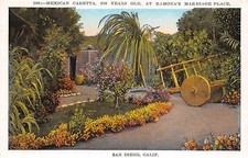 San Diego Ca Méxicain Caretta 200 Ans Old À Ramonas Mariage Carte Postale c1930s