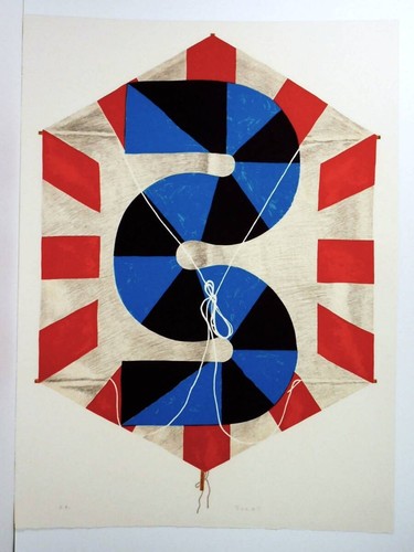 Lithographie cerf volant - de, cerf-volant