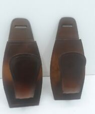 PAIRE DE  PATÈRES Porte Fusil CUIR METAL  ADNET